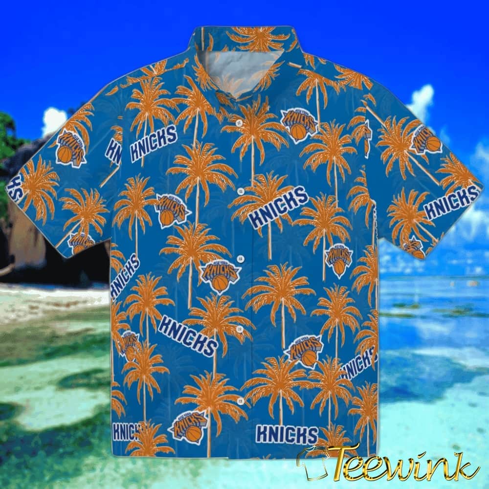 Palm Tree Island New York Knicks Hawaiian Shirt Palm Tree Island New York Knicks Hawaiian Shirt