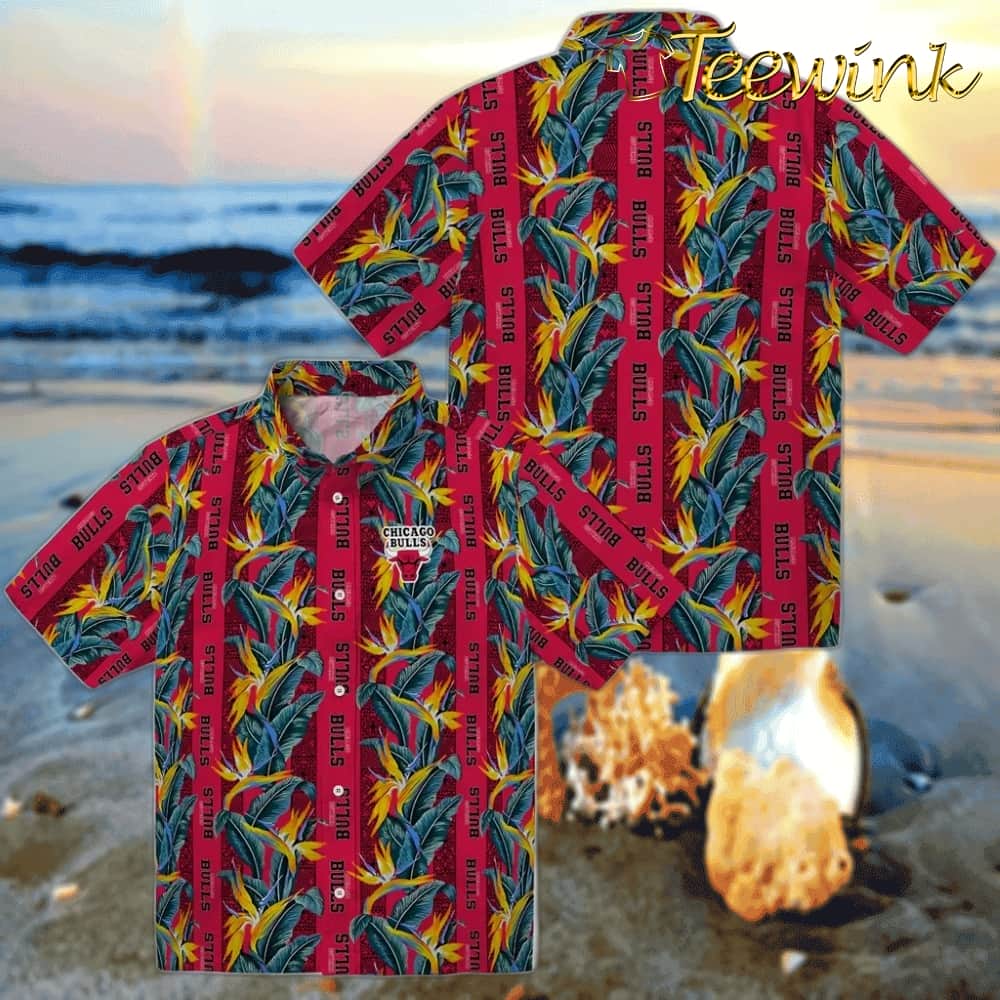 Paradise Vines Chicago Bulls Hawaiian Shirt image 3 Paradise Vines Chicago Bulls Hawaiian Shirt image 3