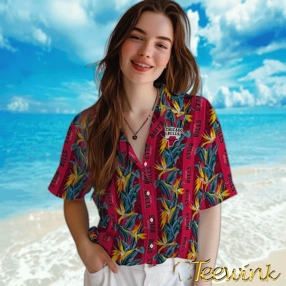 Paradise Vines Chicago Bulls Hawaiian Shirt image 4 Paradise Vines Chicago Bulls Hawaiian Shirt image 4