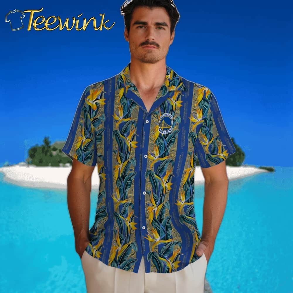Paradise Vines Golden State Warriors Hawaiian Shirt image 2 Paradise Vines Golden State Warriors Hawaiian Shirt image 2