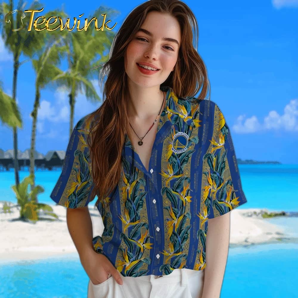 Paradise Vines Golden State Warriors Hawaiian Shirt image 4 Paradise Vines Golden State Warriors Hawaiian Shirt image 4