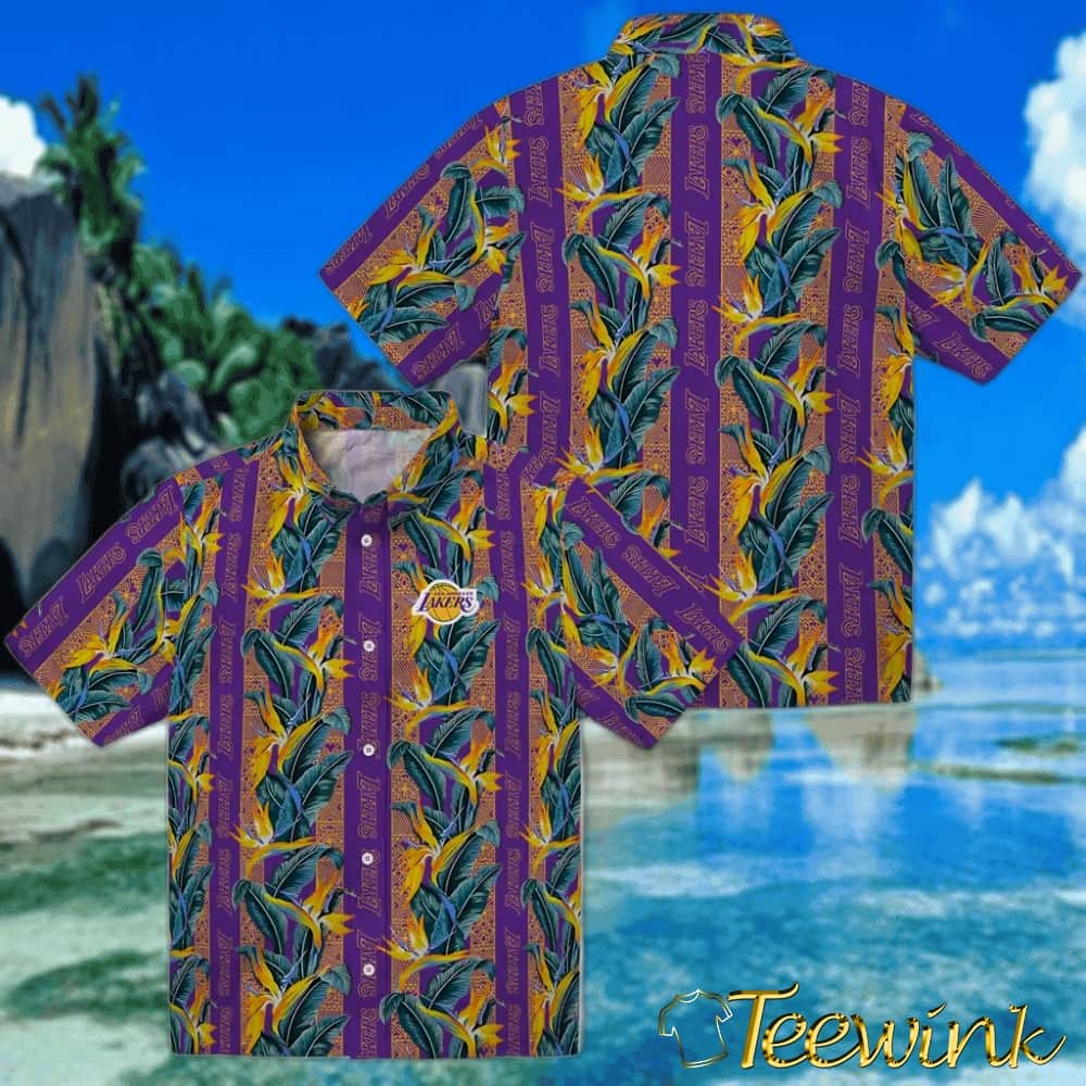 Paradise Vines Los Angeles Lakers Hawaiian Shirt image 3 Paradise Vines Los Angeles Lakers Hawaiian Shirt image 3