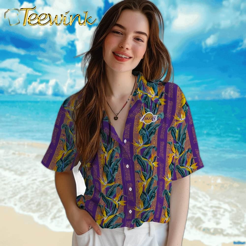 Paradise Vines Los Angeles Lakers Hawaiian Shirt image 4 Paradise Vines Los Angeles Lakers Hawaiian Shirt image 4