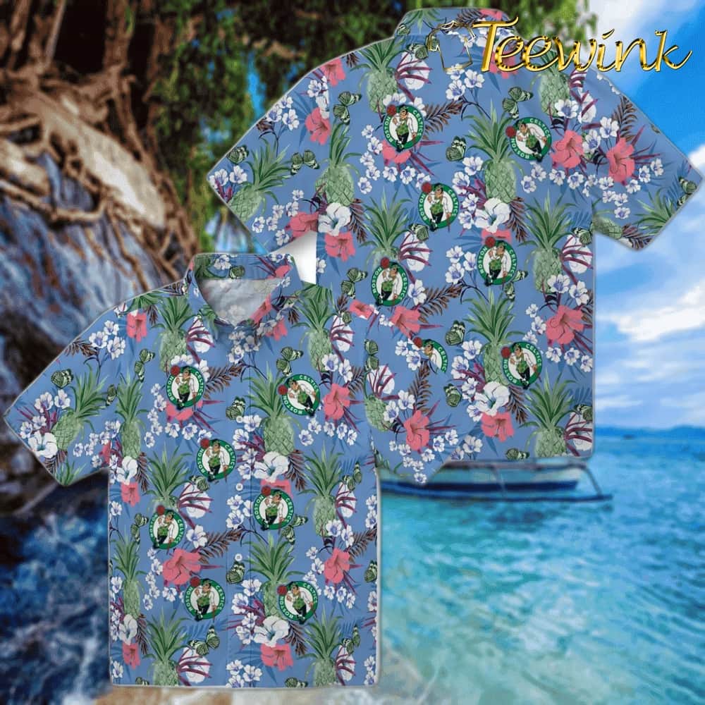 Pineapple Bouquet Boston Celtics Hawaiian Shirt image 3 Pineapple Bouquet Boston Celtics Hawaiian Shirt image 3