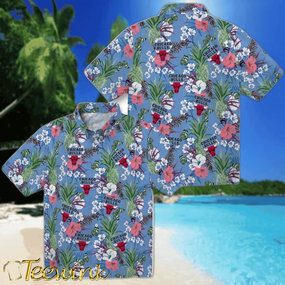 Pineapple Bouquet Chicago Bulls Hawaiian Shirt image 3 Pineapple Bouquet Chicago Bulls Hawaiian Shirt image 3