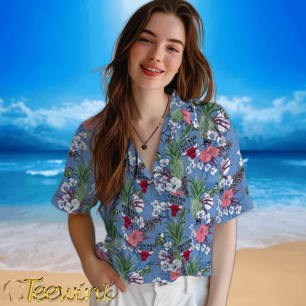 Pineapple Bouquet Chicago Bulls Hawaiian Shirt image 4 Pineapple Bouquet Chicago Bulls Hawaiian Shirt image 4