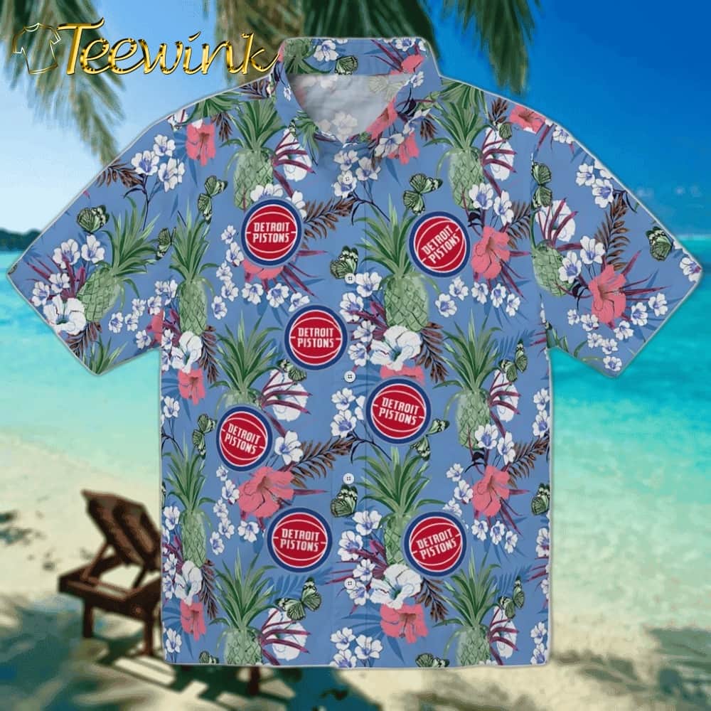 Pineapple Bouquet Detroit Pistons Hawaiian Shirt