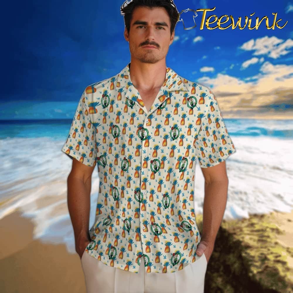 Pineapple Delight Boston Celtics Hawaiian Shirt image 2 Pineapple Delight Boston Celtics Hawaiian Shirt image 2