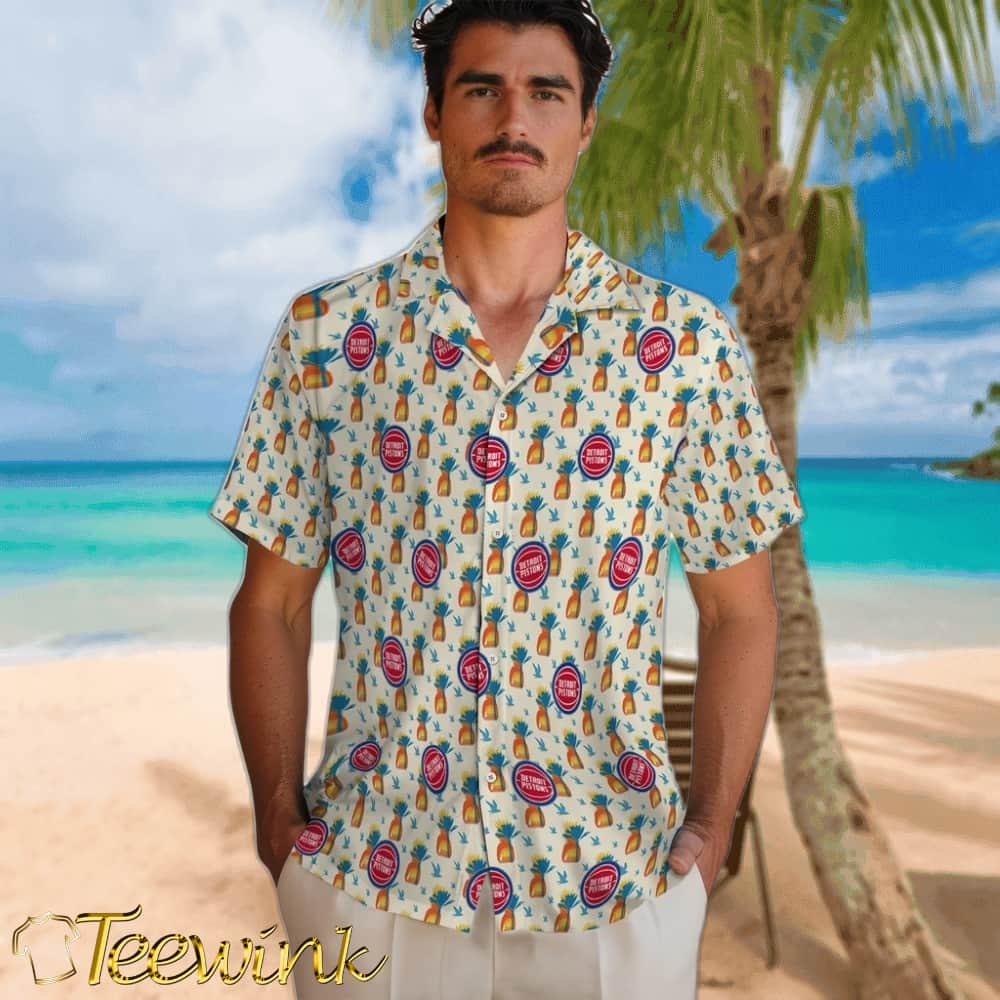 Pineapple Delight Detroit Pistons Hawaiian Shirt image 2 Pineapple Delight Detroit Pistons Hawaiian Shirt image 2