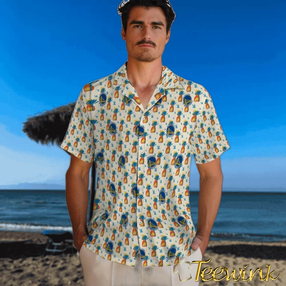 Pineapple Delight Golden State Warriors Hawaiian Shirt image 2 Pineapple Delight Golden State Warriors Hawaiian Shirt image 2
