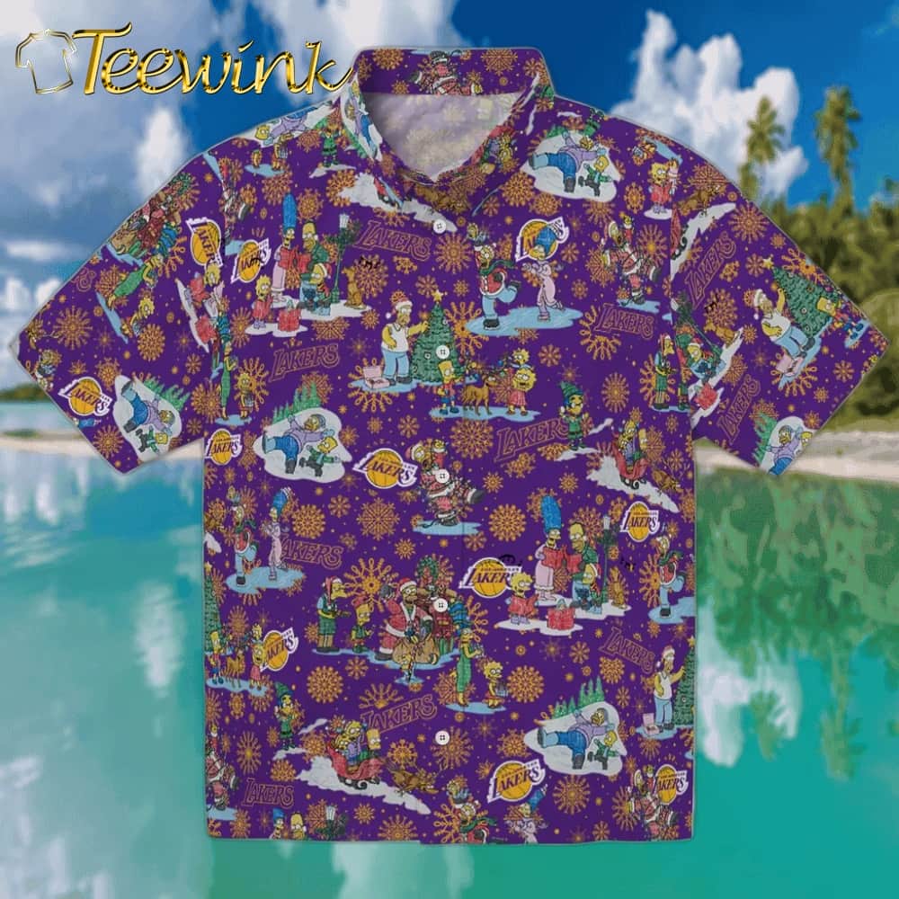 Simpsons Christmas Los Angeles Lakers Hawaiian Shirt