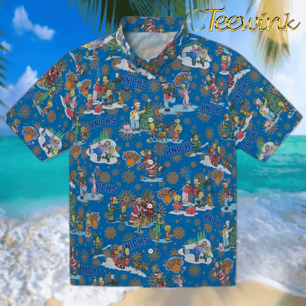 Simpsons Christmas New York Knicks Hawaiian Shirt