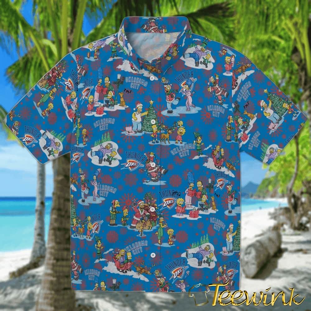 Simpsons Christmas Oklahoma City Thunder Hawaiian Shirt