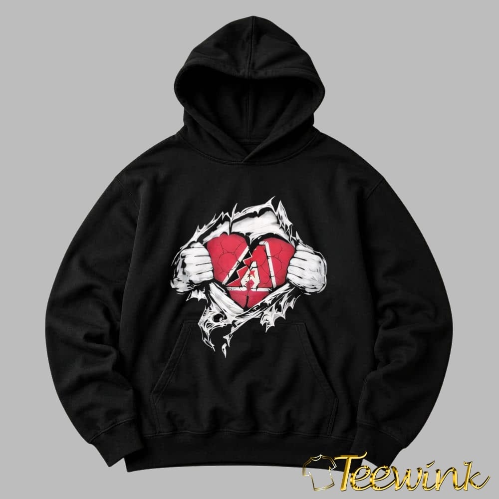 Super Man x Arizona Diamondbacks Inside Fans Heart shirt image 2 Super Man x Arizona Diamondbacks Inside Fans Heart shirt image 2