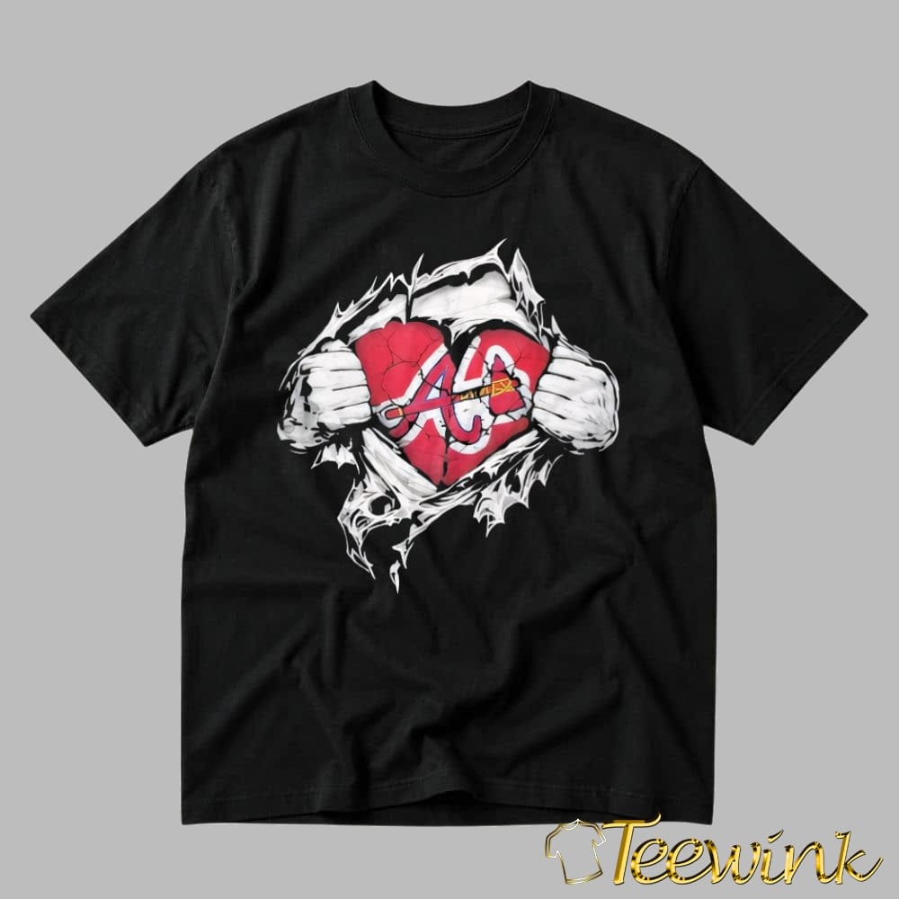 Super Man x Atlanta Braves Inside Fans Heart shirt