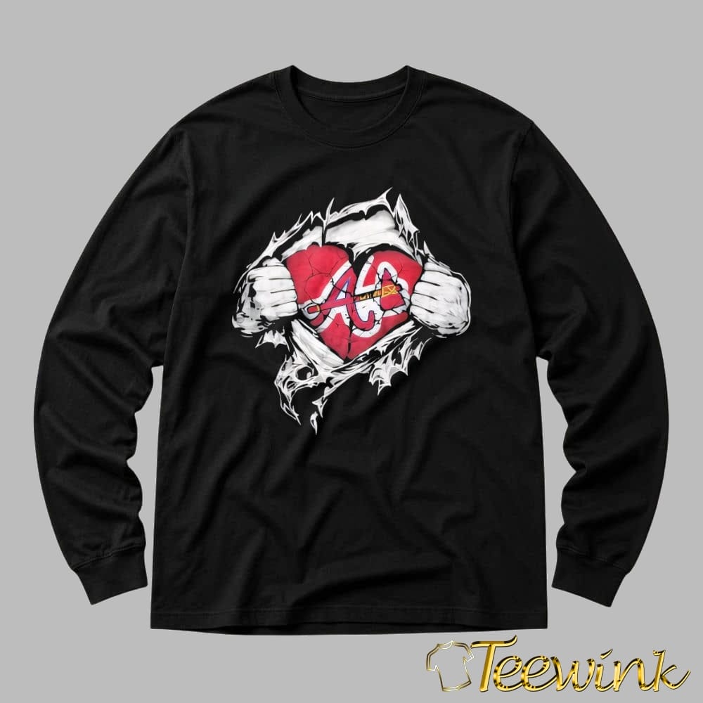 Super Man x Atlanta Braves Inside Fans Heart shirt image 3 Super Man x Atlanta Braves Inside Fans Heart shirt image 3