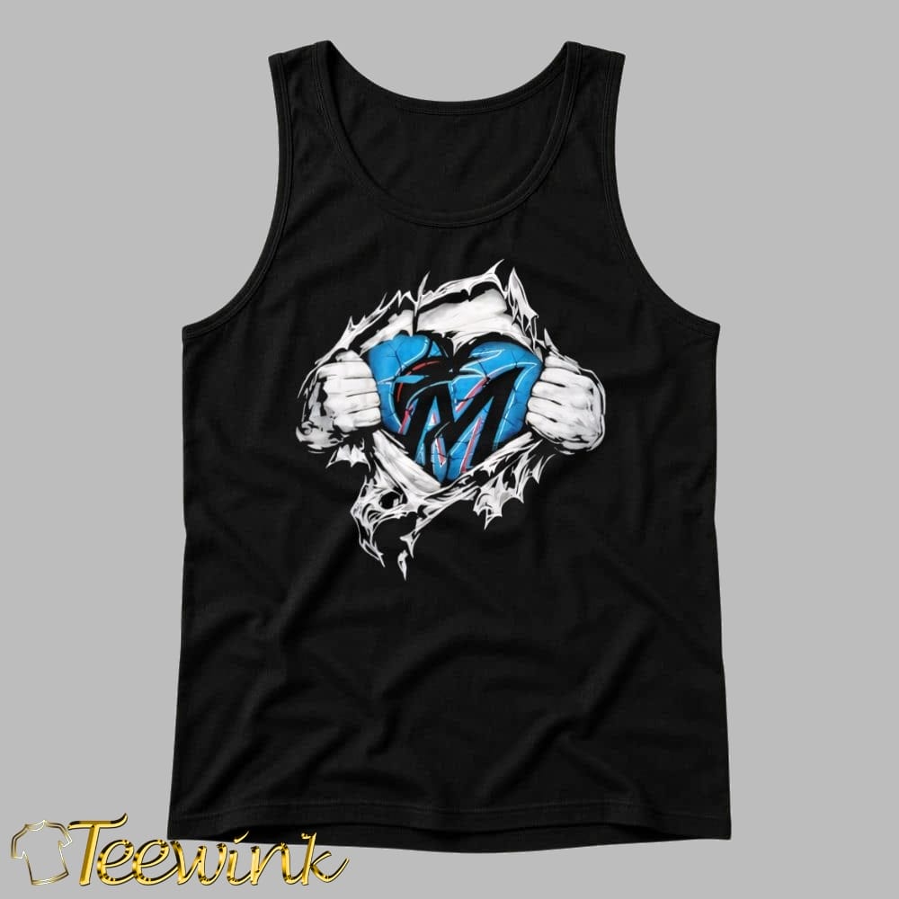Super Man x Miami Marlins Inside Fans Heart shirt image 4 Super Man x Miami Marlins Inside Fans Heart shirt image 4