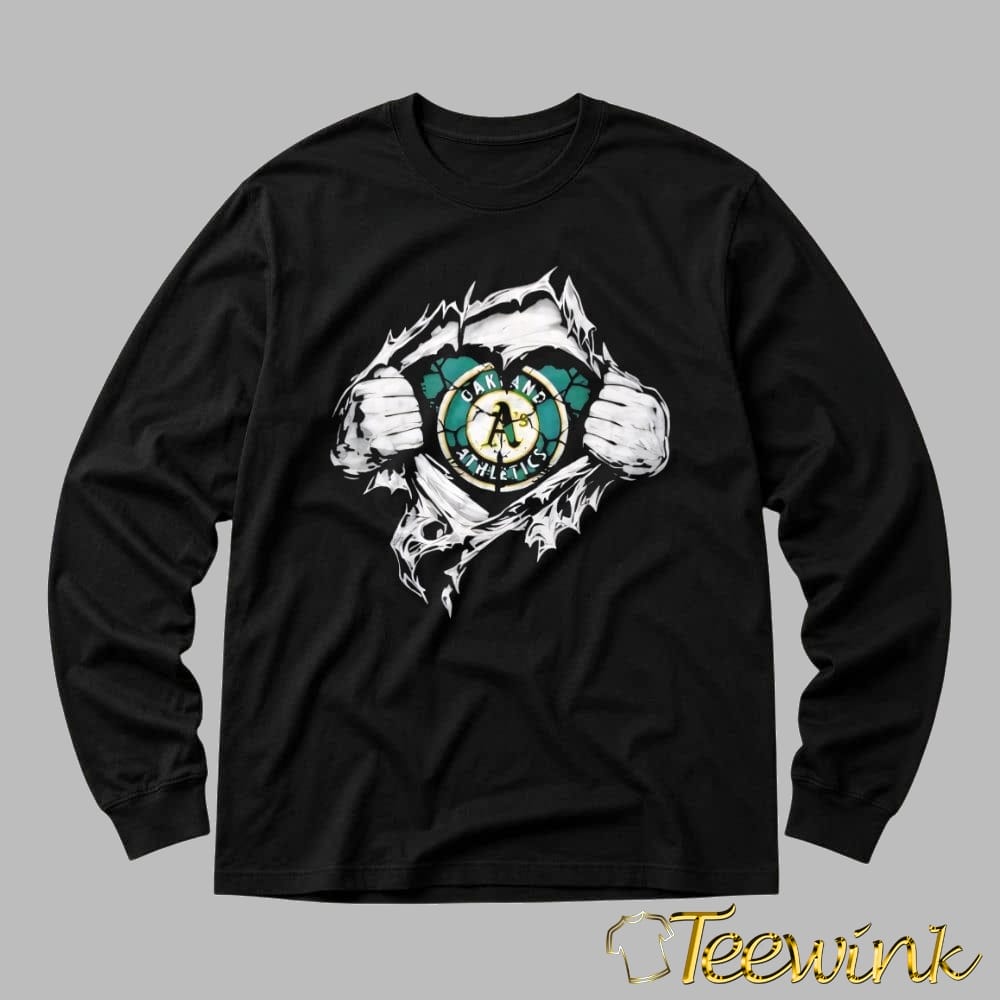 Super Man x Oakland Athletics Inside Fans Heart shirt image 3 Super Man x Oakland Athletics Inside Fans Heart shirt image 3