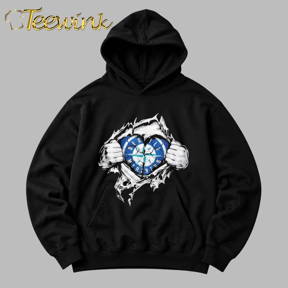 Super Man x Seattle Mariners Inside Fans Heart shirt image 2 Super Man x Seattle Mariners Inside Fans Heart shirt image 2