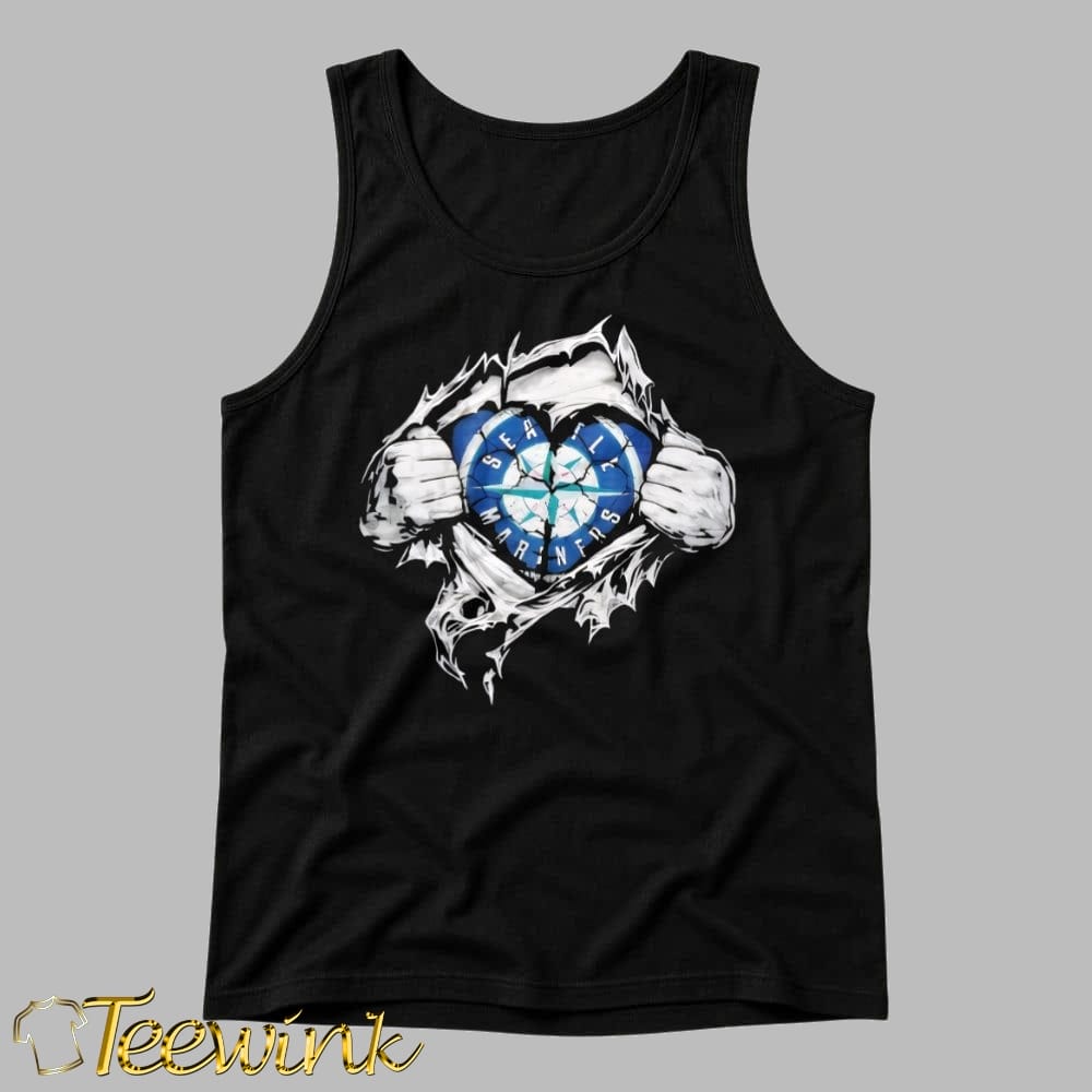 Super Man x Seattle Mariners Inside Fans Heart shirt image 4 Super Man x Seattle Mariners Inside Fans Heart shirt image 4