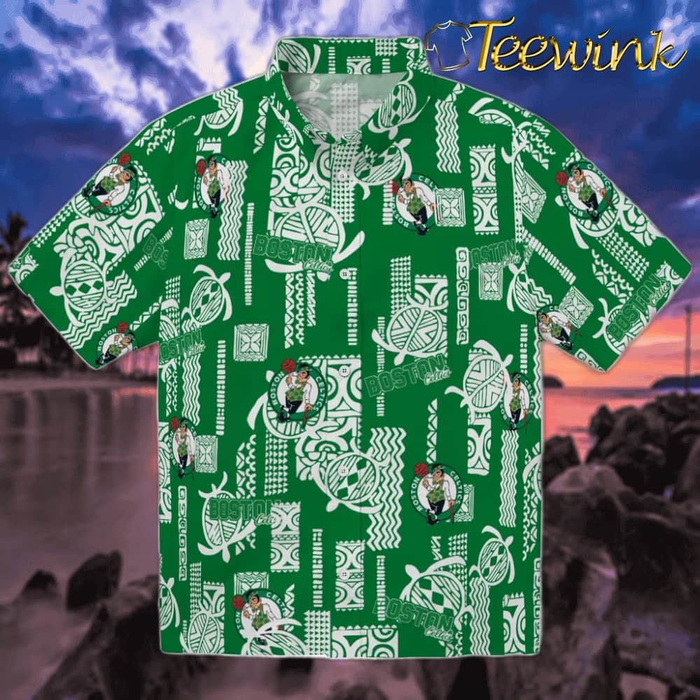 Vintage Palm Tree Boston Celtics Hawaiian Shirt