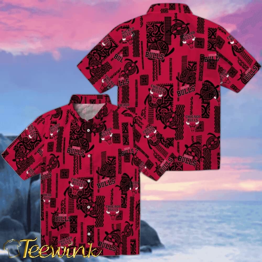 Turtle Lines Chicago Bulls Hawaiian Shirt image 3 Turtle Lines Chicago Bulls Hawaiian Shirt image 3