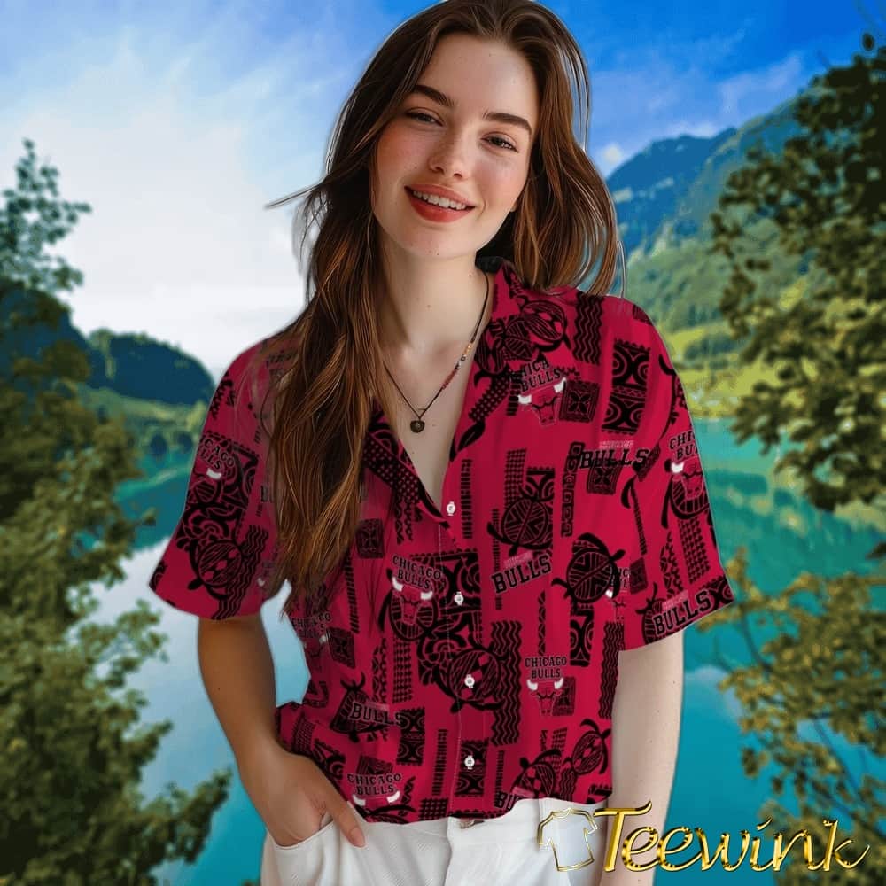 Turtle Lines Chicago Bulls Hawaiian Shirt image 4 Turtle Lines Chicago Bulls Hawaiian Shirt image 4
