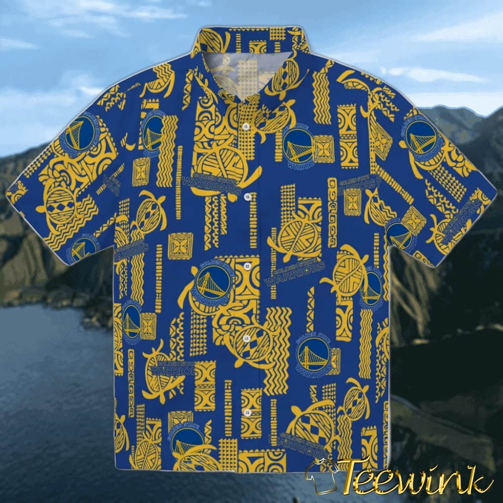 Vintage Palm Tree Golden State Warriors Hawaiian Shirt