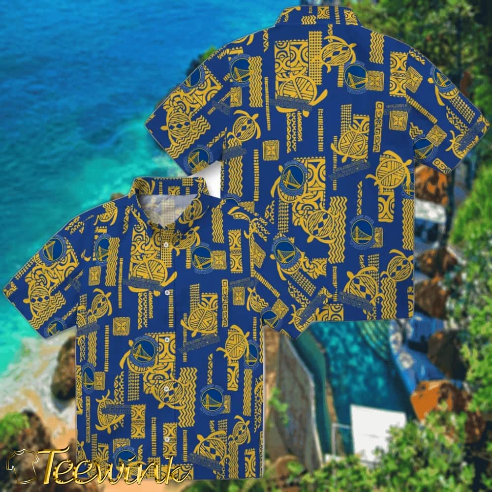Turtle Lines Golden State Warriors Hawaiian Shirt image 3 Turtle Lines Golden State Warriors Hawaiian Shirt image 3