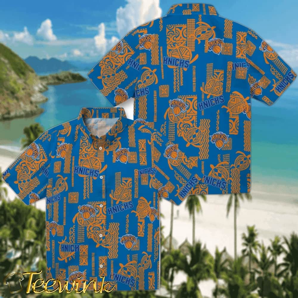Turtle Lines New York Knicks Hawaiian Shirt image 3 Turtle Lines New York Knicks Hawaiian Shirt image 3