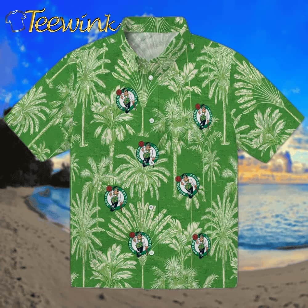 Vintage Palm Tree Boston Celtics Hawaiian Shirt