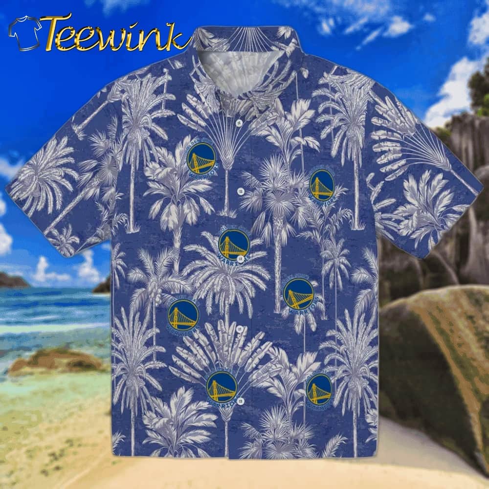 Vintage Palm Tree Golden State Warriors Hawaiian Shirt
