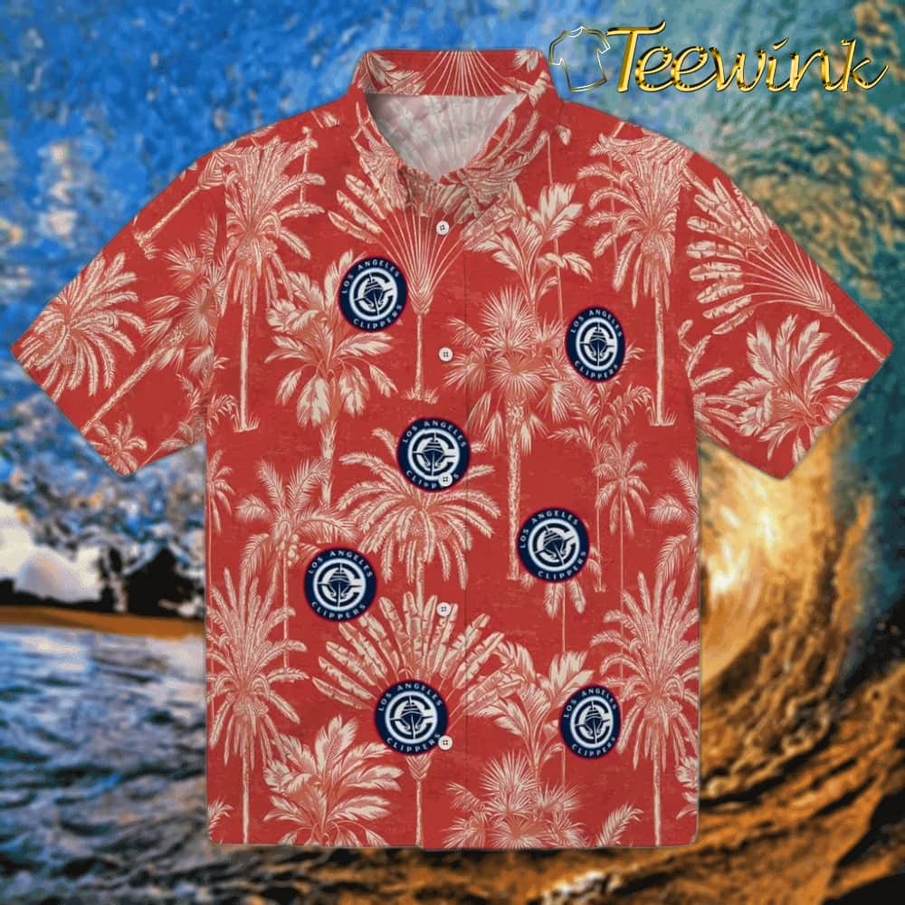 Vintage Palm Tree Los Angeles Clippers Hawaiian Shirt