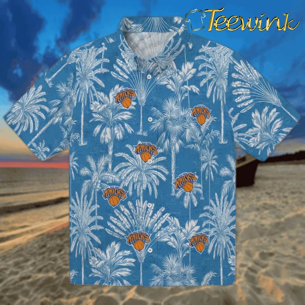 Vintage Palm Tree New York Knicks Hawaiian Shirt