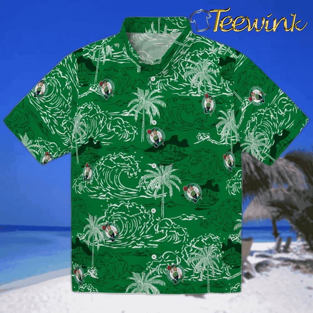 Vintage Palm Tree Boston Celtics Hawaiian Shirt