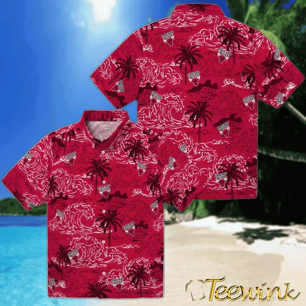 Wave Palm Chicago Bulls Hawaiian Shirt image 3 Wave Palm Chicago Bulls Hawaiian Shirt image 3