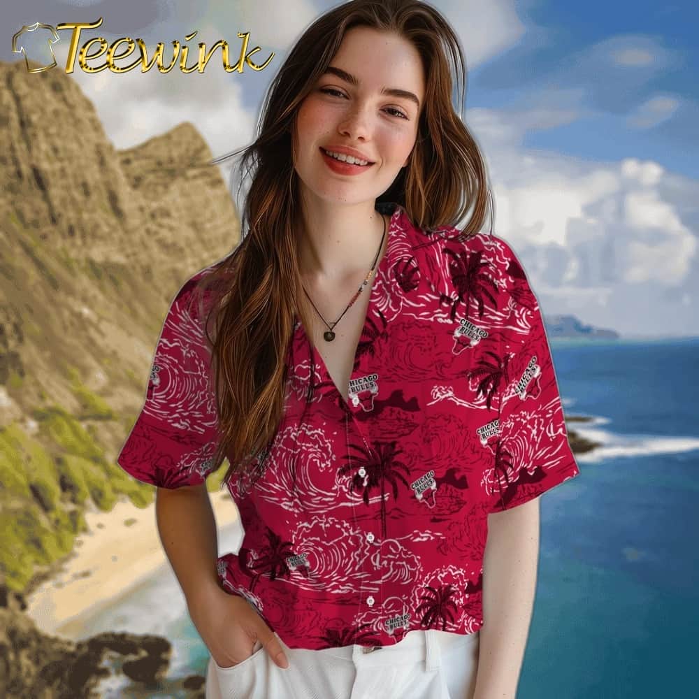 Wave Palm Chicago Bulls Hawaiian Shirt image 4 Wave Palm Chicago Bulls Hawaiian Shirt image 4