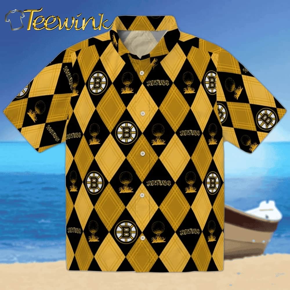 Boston Bruins Hawaiian Shirt – Golfing Plaid