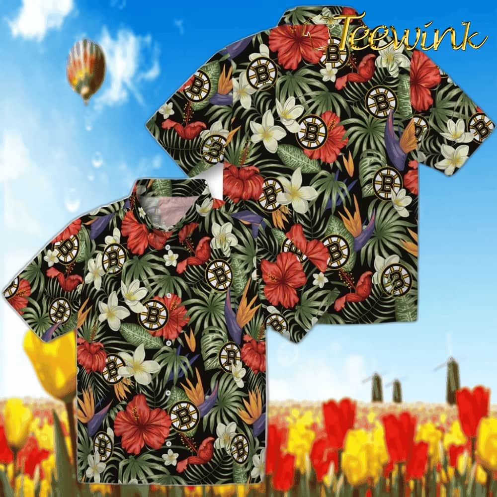 Boston Bruins Hawaiian Shirt – Hawaii Floral Hibiscus image 3 Boston Bruins Hawaiian Shirt – Hawaii Floral Hibiscus image 3