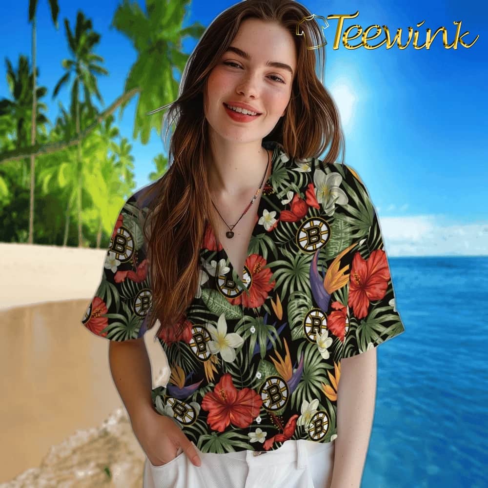 Boston Bruins Hawaiian Shirt – Hawaii Floral Hibiscus image 4 Boston Bruins Hawaiian Shirt – Hawaii Floral Hibiscus image 4