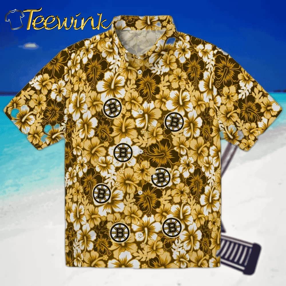 Boston Bruins Hawaiian Shirt – Hibiscus Blooms