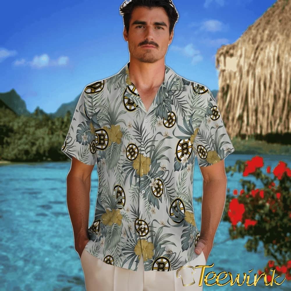 Boston Bruins Hawaiian Shirt – Hibiscus Designs image 2 Boston Bruins Hawaiian Shirt – Hibiscus Designs image 2