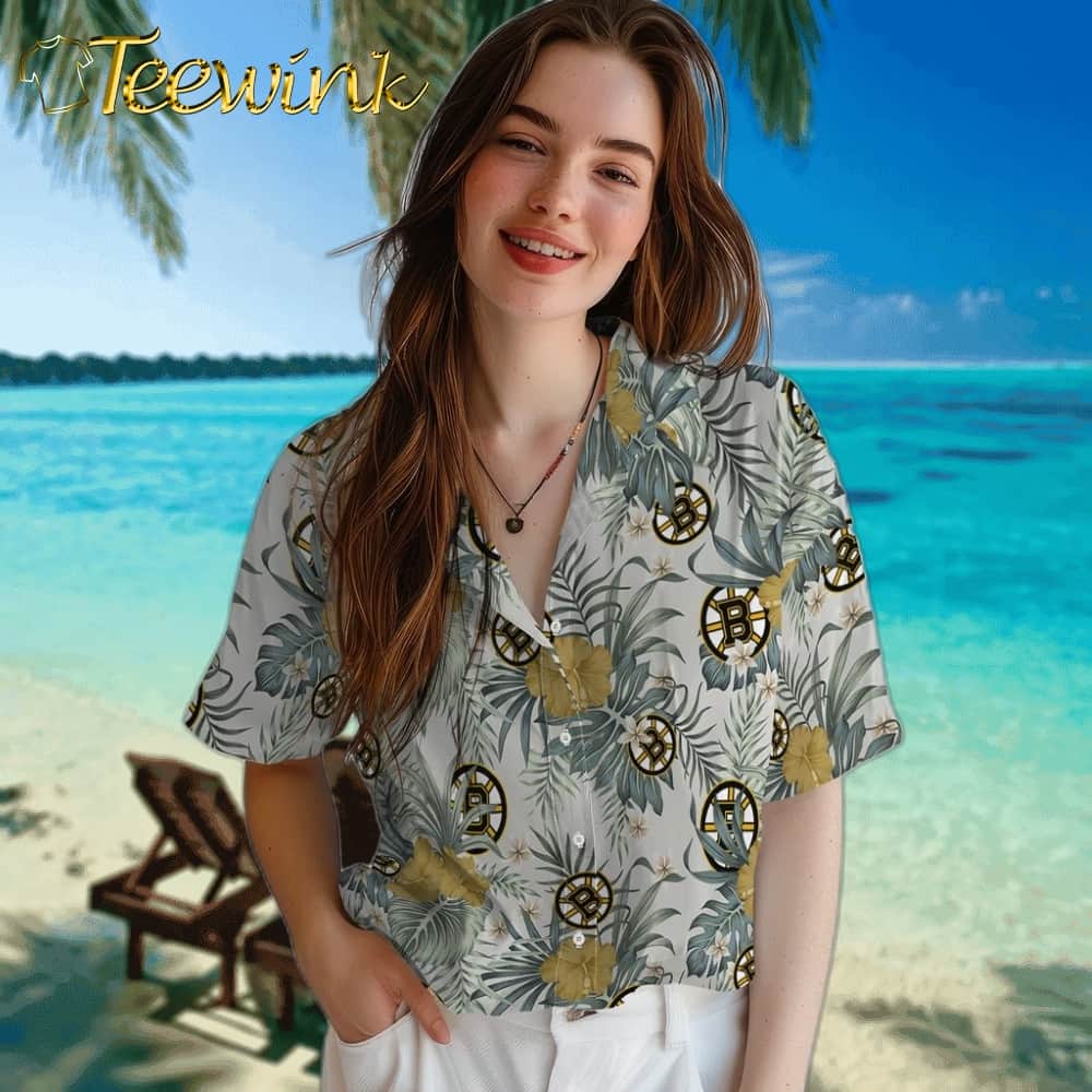 Boston Bruins Hawaiian Shirt – Hibiscus Designs image 4 Boston Bruins Hawaiian Shirt – Hibiscus Designs image 4