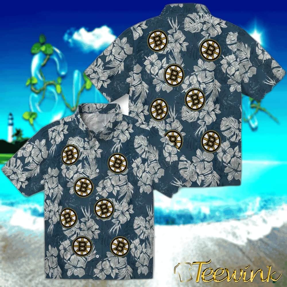 Boston Bruins Hawaiian Shirt – Hibiscus Flowers image 3 Boston Bruins Hawaiian Shirt – Hibiscus Flowers image 3