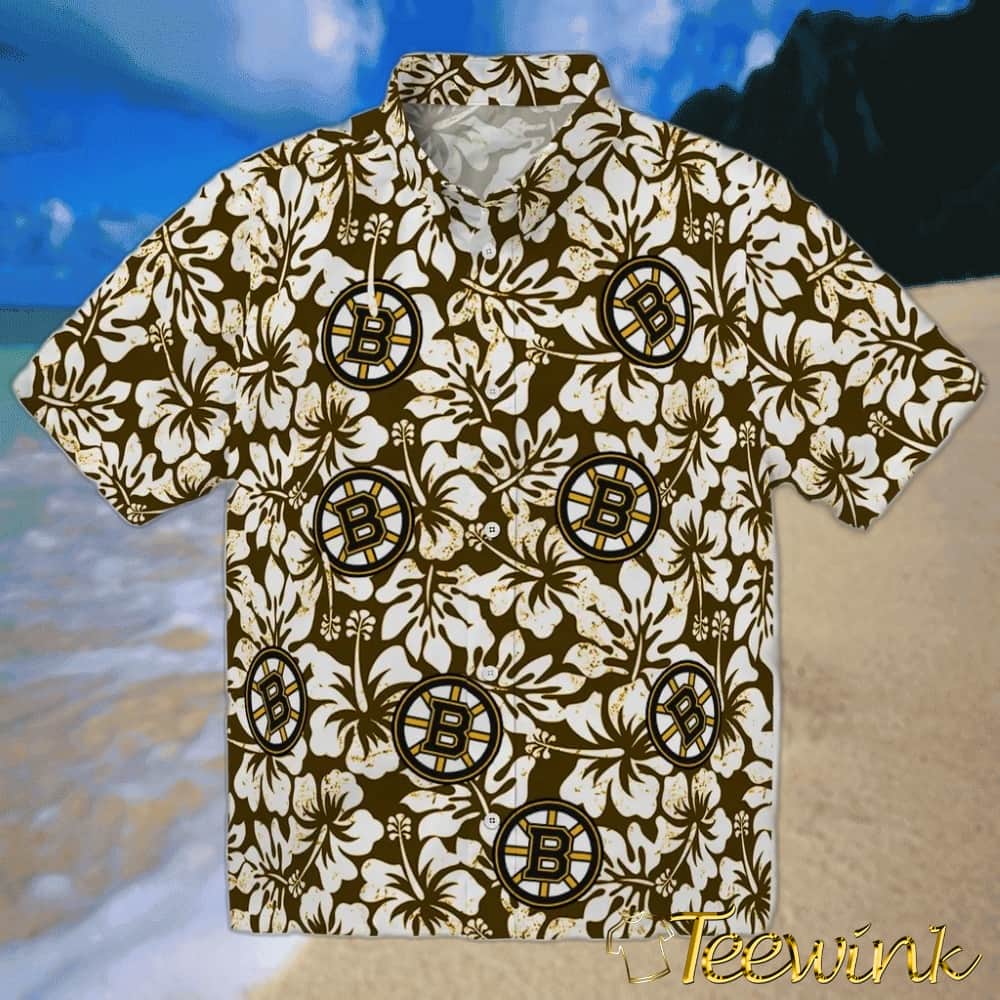 Boston Bruins Hawaiian Shirt – Hibiscus Motif