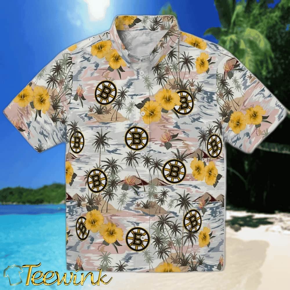 Boston Bruins Hawaiian Shirt – Hibiscus Seaside