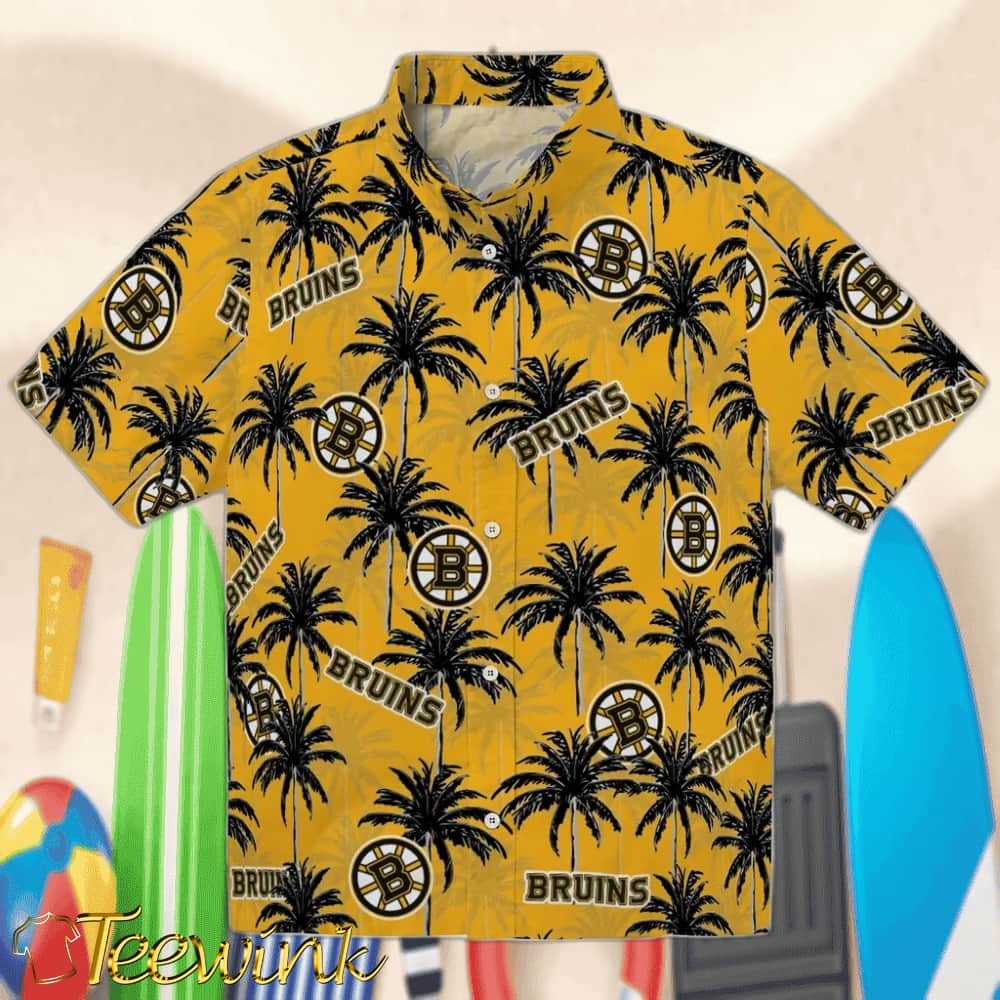 Boston Bruins Hawaiian Shirt – Palm Tree Motif