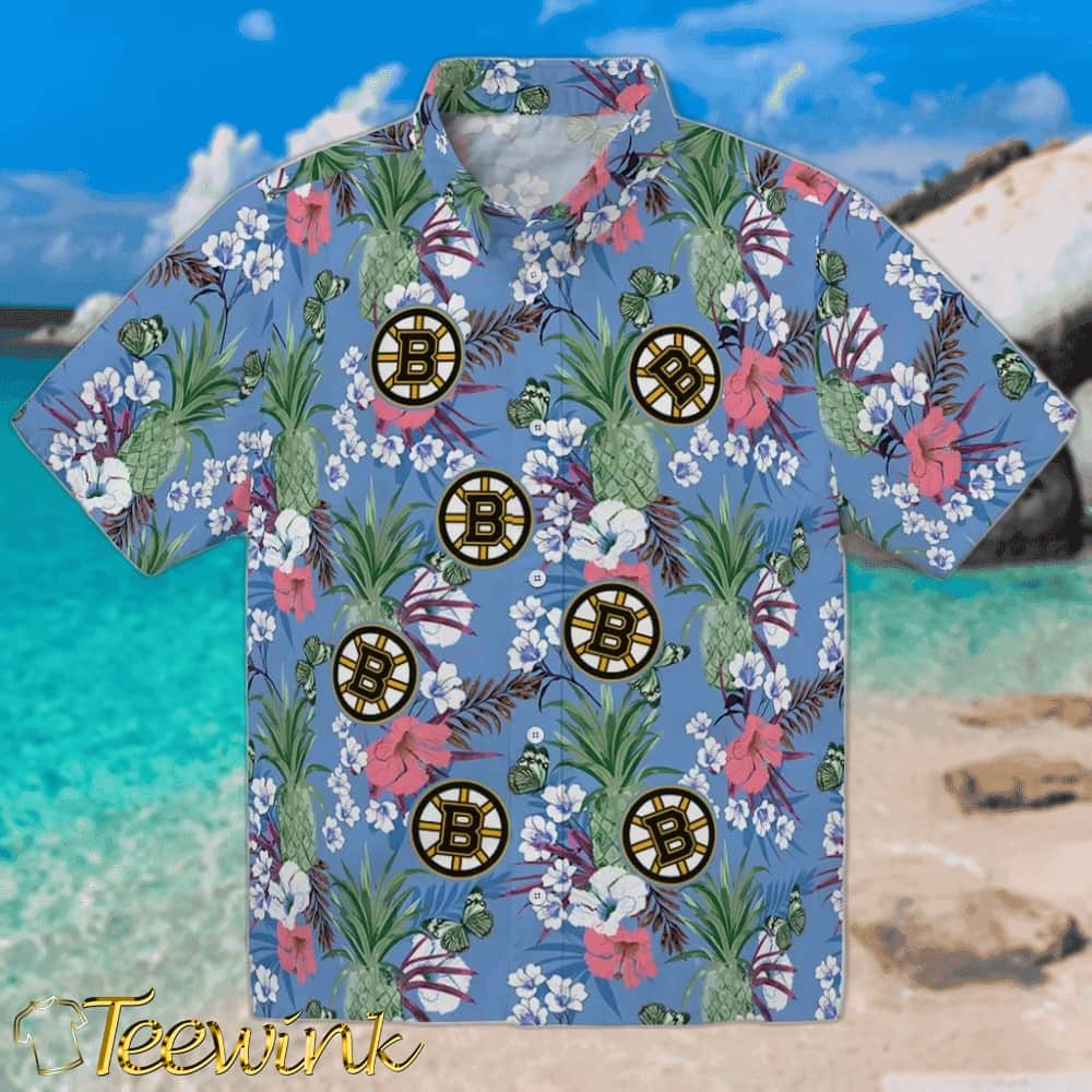Boston Bruins Hawaiian Shirt – Pineapple Bouquet
