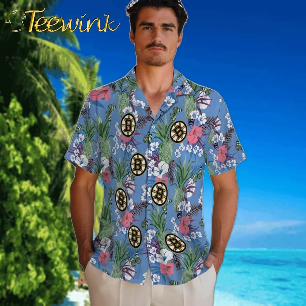 Boston Bruins Hawaiian Shirt – Pineapple Bouquet image 2 Boston Bruins Hawaiian Shirt – Pineapple Bouquet image 2