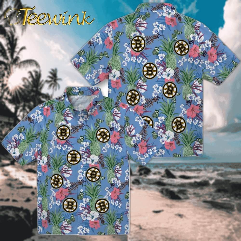 Boston Bruins Hawaiian Shirt – Pineapple Bouquet image 3 Boston Bruins Hawaiian Shirt – Pineapple Bouquet image 3